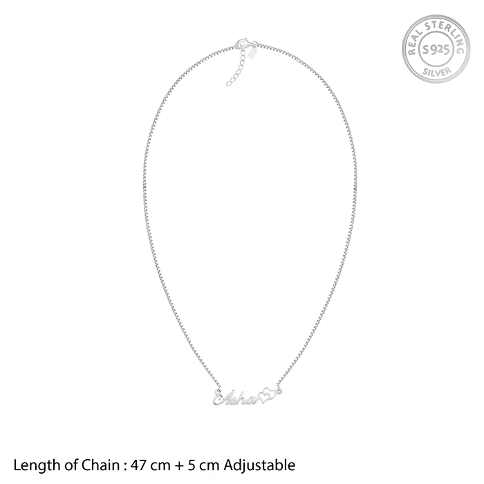 Silver Personalised Dual Heart Necklace - Image 4