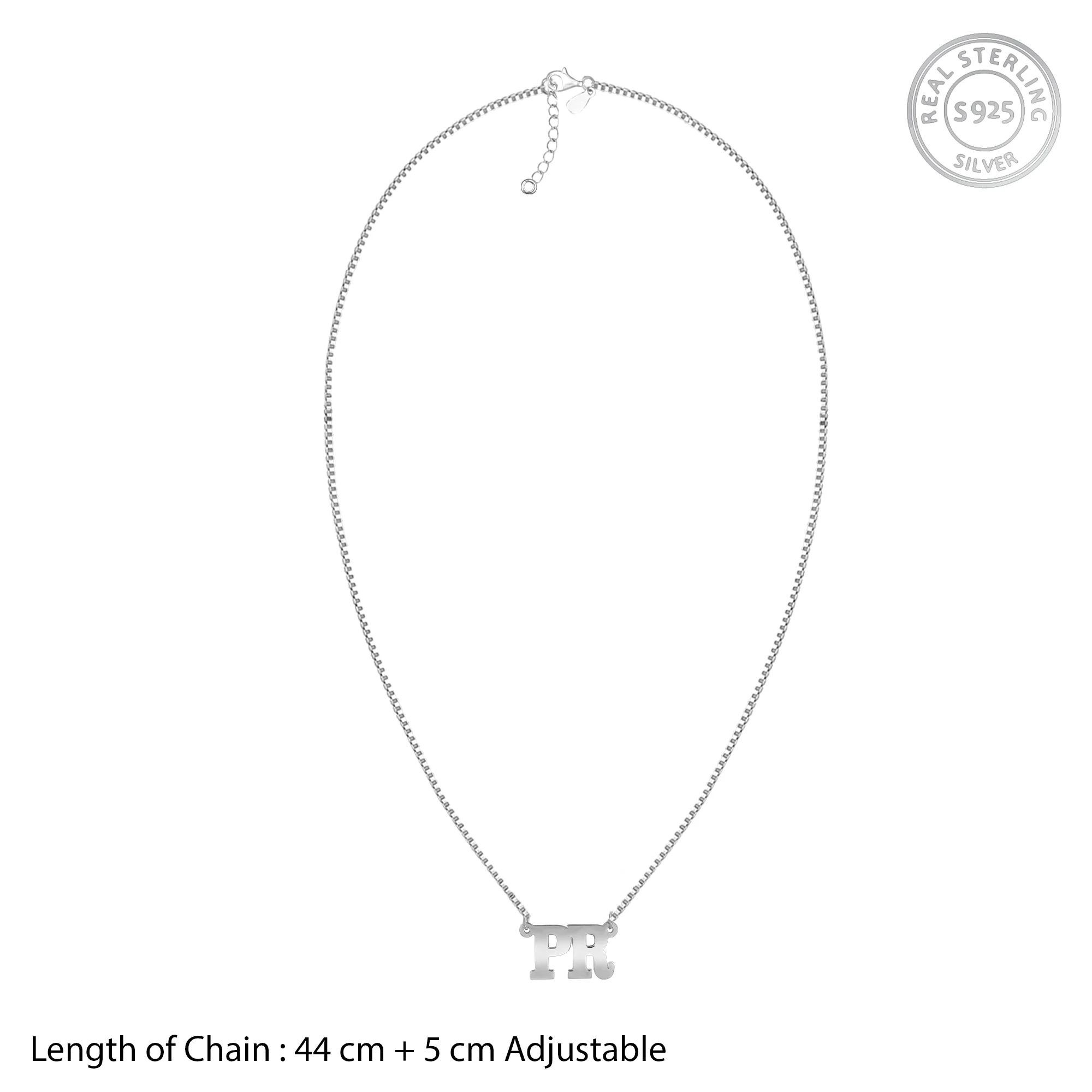 Silver Personalised Dual Initial Necklace - Image 6