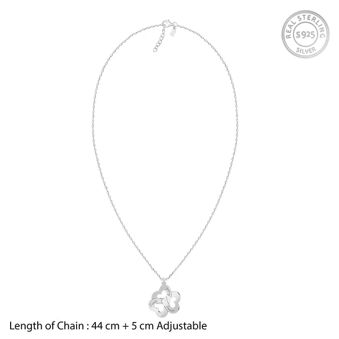 Silver Personalised Floral Love Name Necklace - Image 5