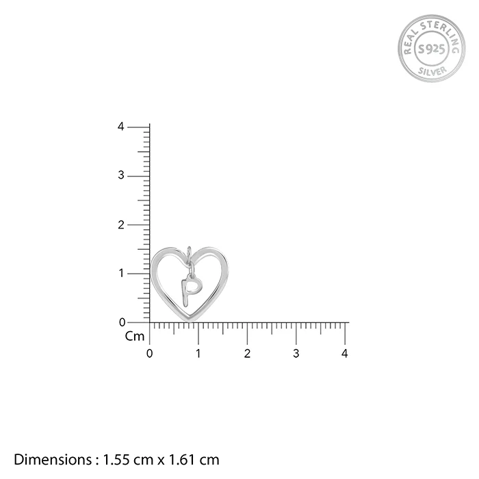 Silver Personalised Heart of Initial Pendant - Image 4