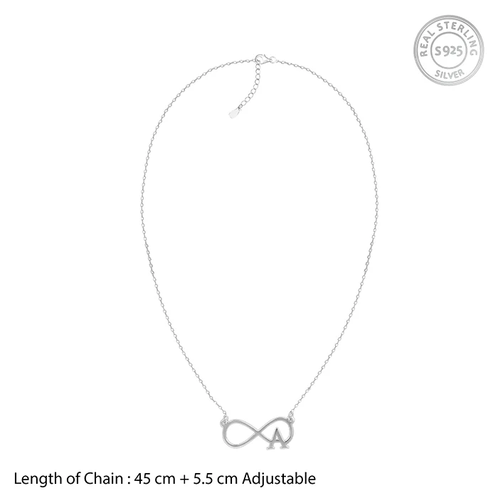 Silver Personalised Infinity Initial Necklace - Image 5