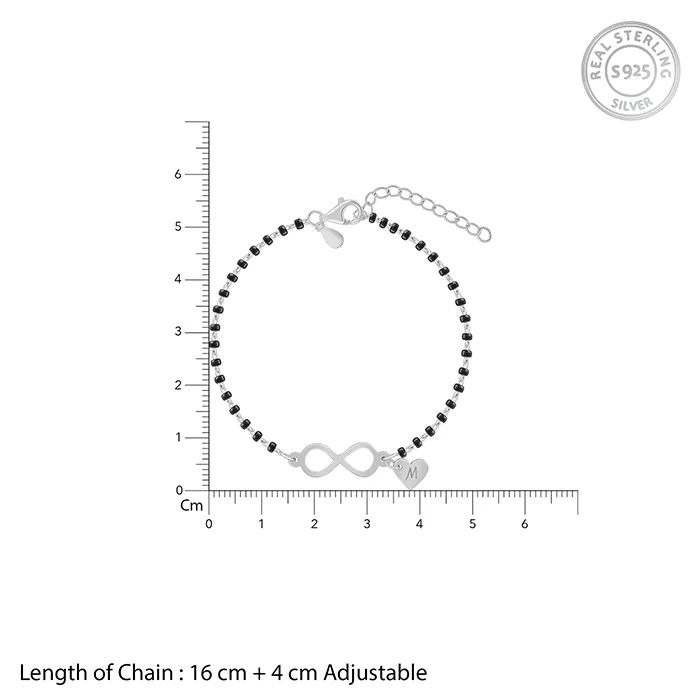 Silver Personalised Infinity Love Mangalsutra Bracelet - Image 4