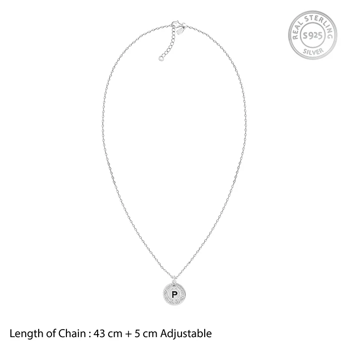 Silver Personalised Initial Grace Pendant with Link Chain - Image 6