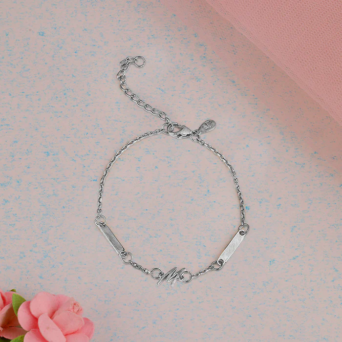Silver Personalised Letter Charm Bracelet - Image 2