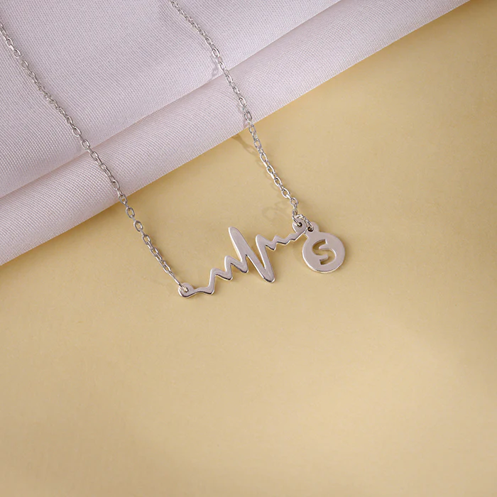 Silver Personalised Lifeline Initial Necklace - Image 2
