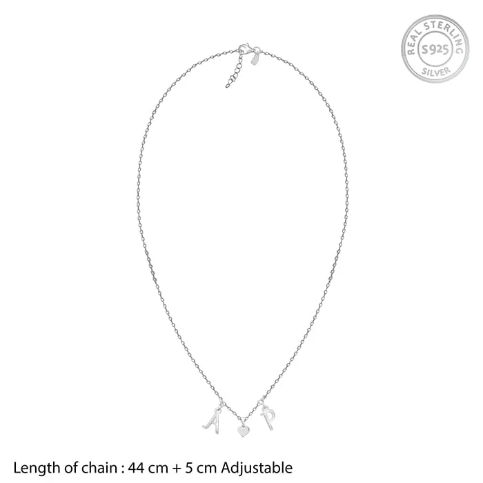 Silver Personalised Love Initials Necklace - Image 5