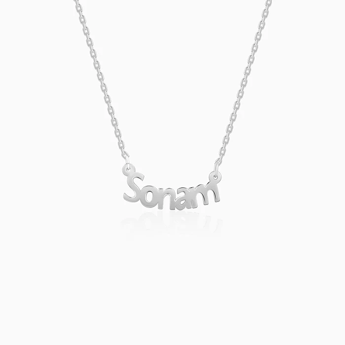 Silver Personalised Name in Bold Necklace