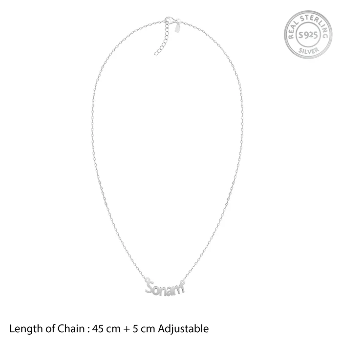 Silver Personalised Name in Bold Necklace - Image 5