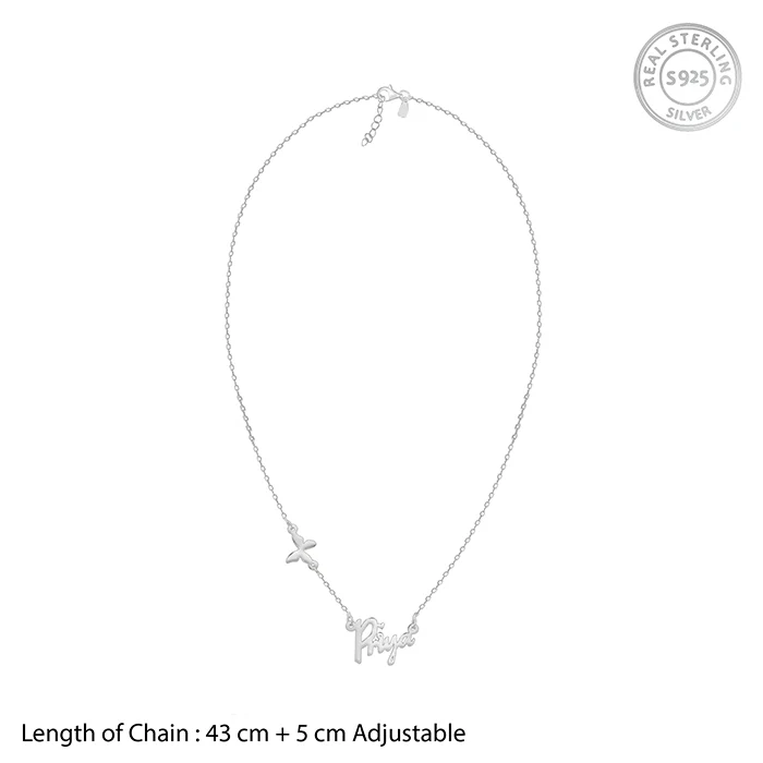 Silver Personalised Pretty Butterfly Necklace - Image 5