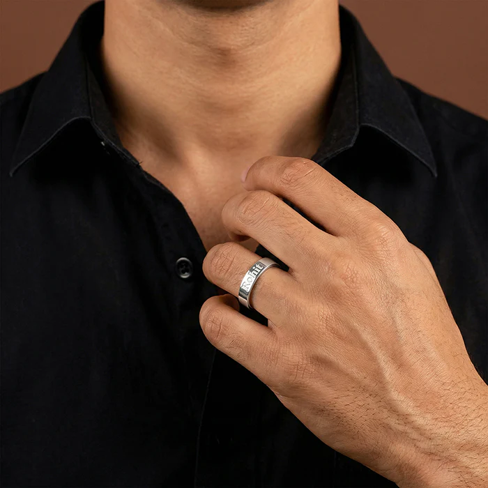 Silver Personalised Signature Ring For him - Image 4
