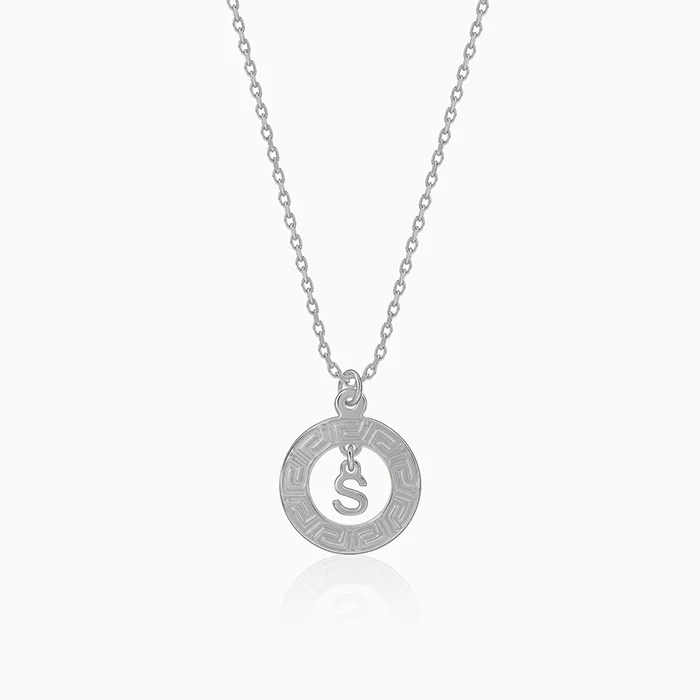 Silver  Personalised The Letter Initial Necklace - Image 2