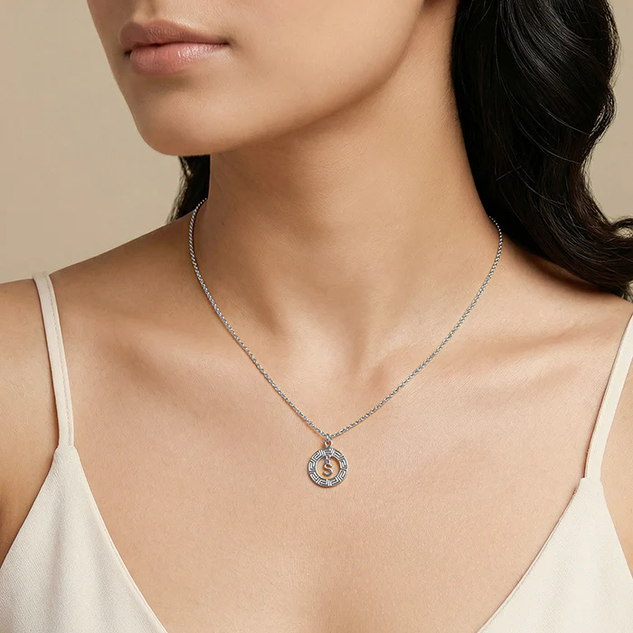 Silver  Personalised The Letter Initial Necklace - Image 4