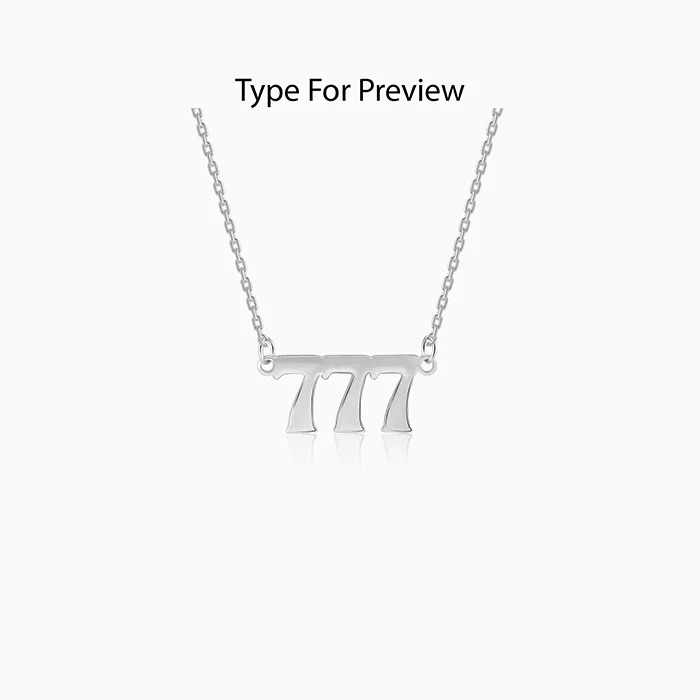 Silver Personalised Triple Numeric Necklace - Image 2