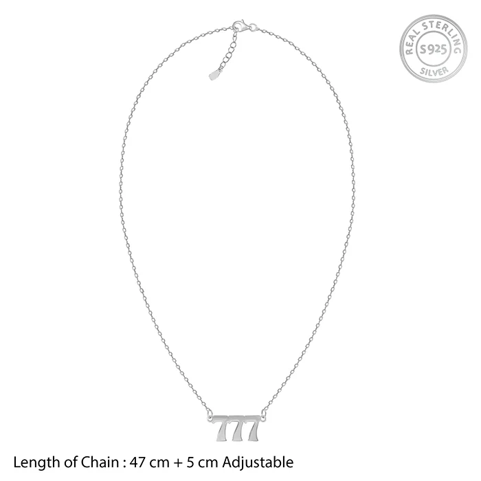 Silver Personalised Triple Numeric Necklace - Image 6