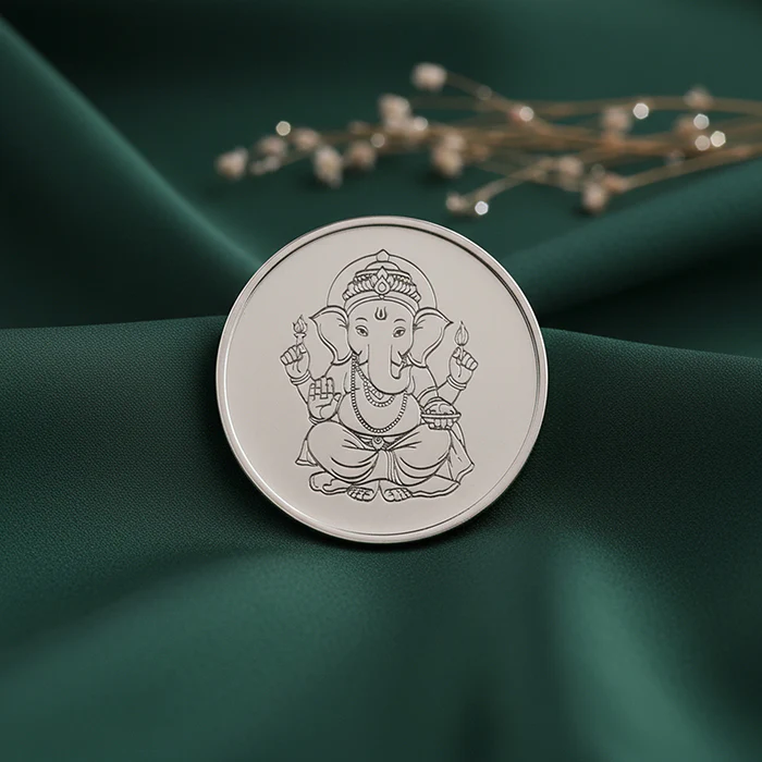 Silver Personalised Vinayak Coin in Hindi - Image 2