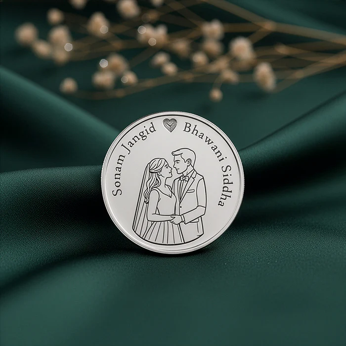 Silver Personalised Wedding Gift Coin - Image 4