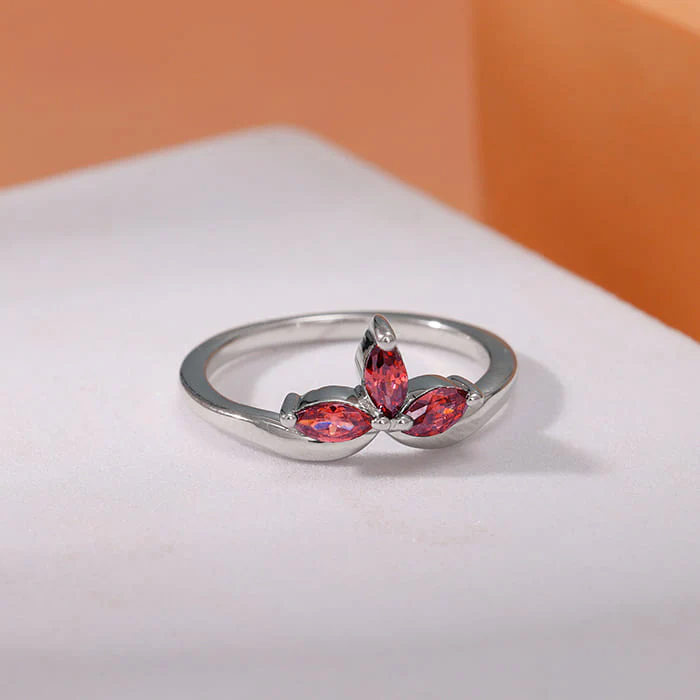 Silver Petal Promise Ring - Image 2