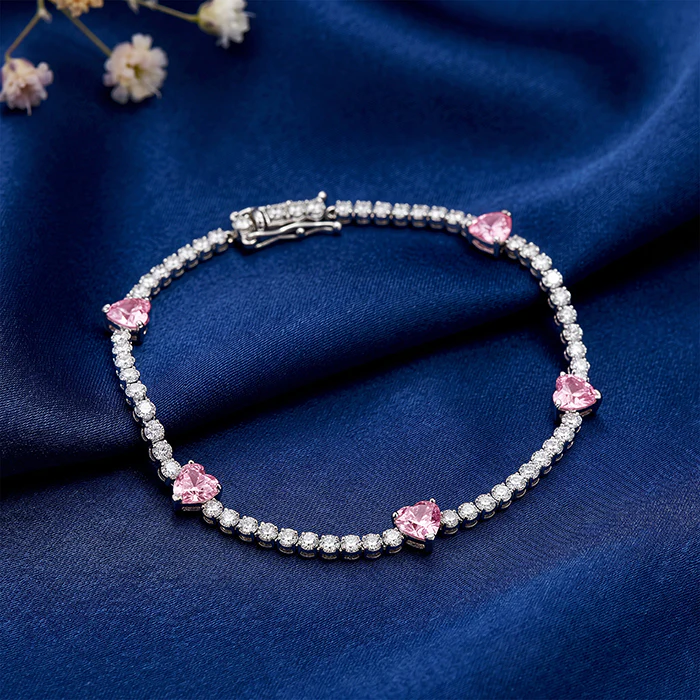 Silver Pink Halo Bracelet - Image 2
