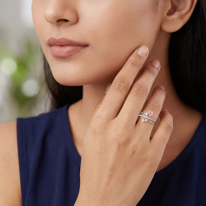 Silver Pink Serenade Ring - Image 3