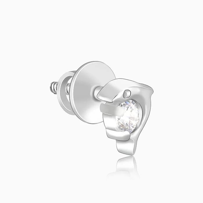 Silver Playful Dolphin Earrings - Image 4