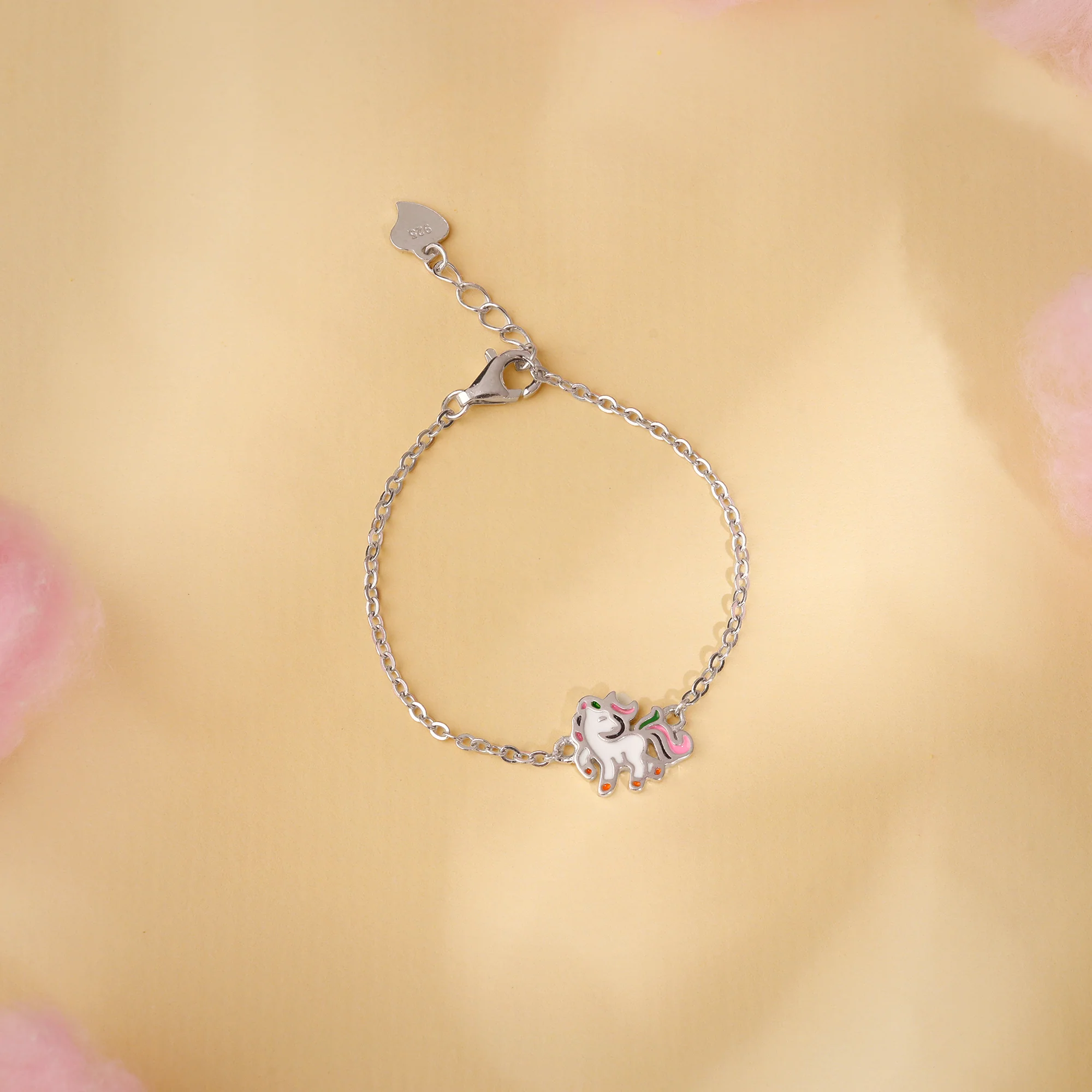 Silver Playful Unicorn Kids Bracelet (0 - 2 Years) - Image 2