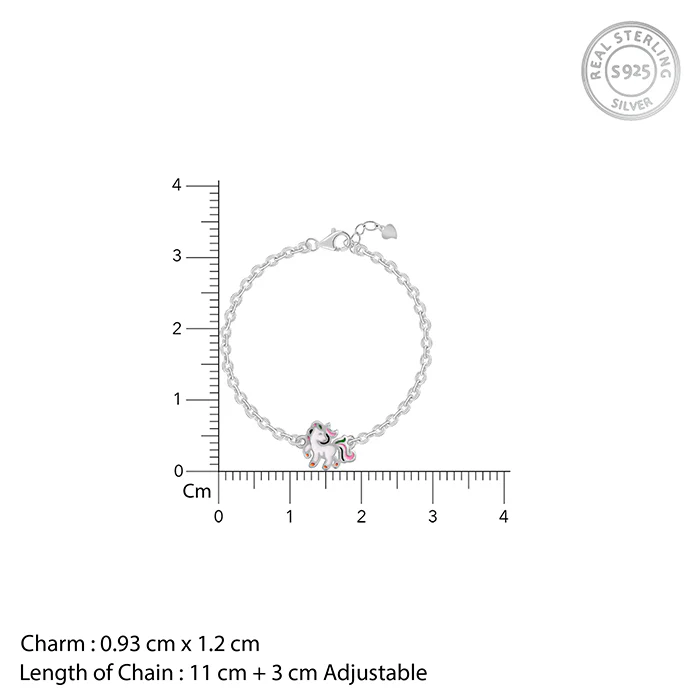 Silver Playful Unicorn Kids Bracelet (0 - 2 Years) - Image 4