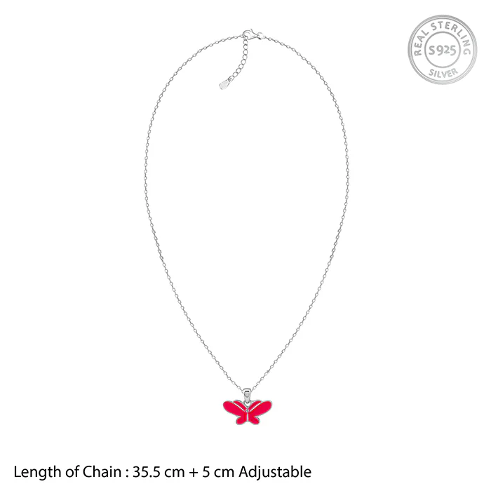 Silver Pookie Butterfly Kids Pendant With Link Chain - Image 6