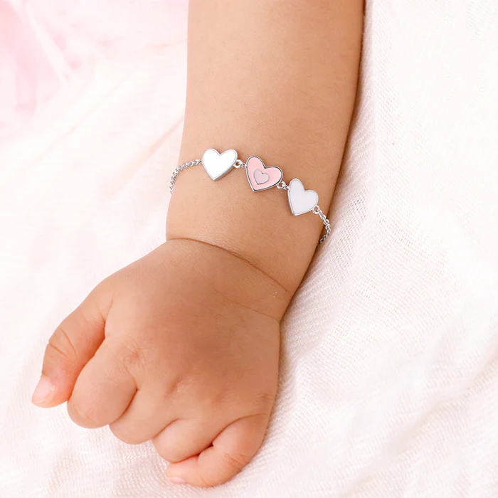 Silver Pookie Hearts Kids Bracelet (0 - 1 Years) - Image 3
