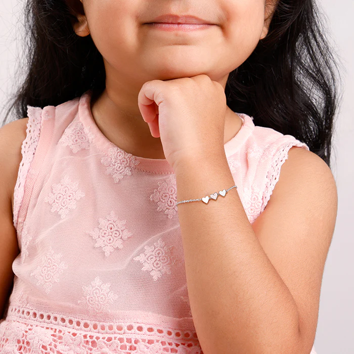 Silver Pookie Hearts Kids Bracelet (2 - 8 Years) - Image 3