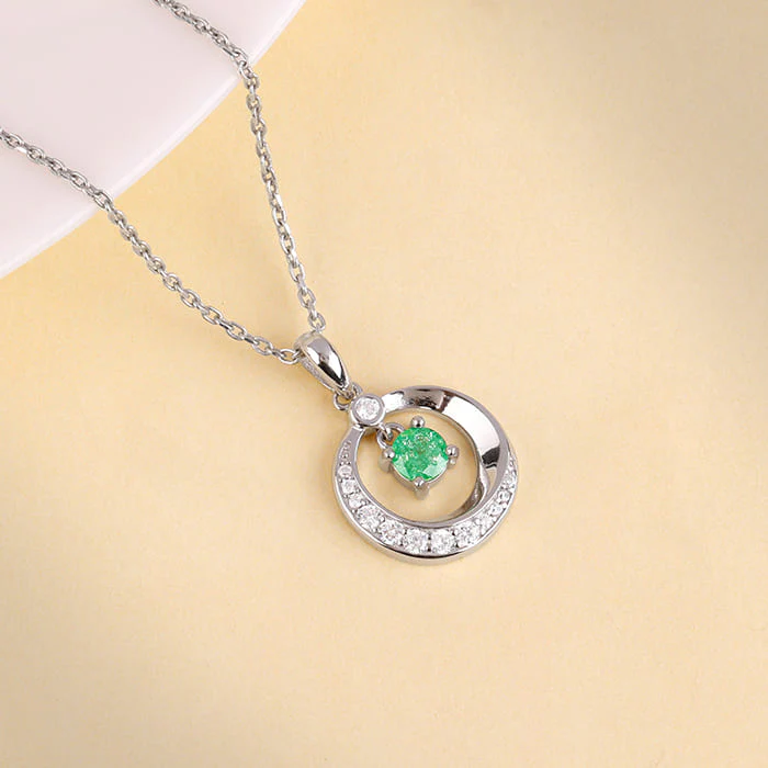 Silver Prettified Pendant With Link Chain - Image 2
