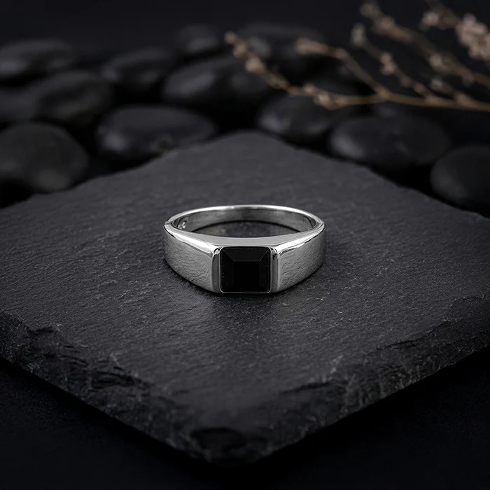 Silver Prince Onyx Ring For Him (Size 20) - Image 2