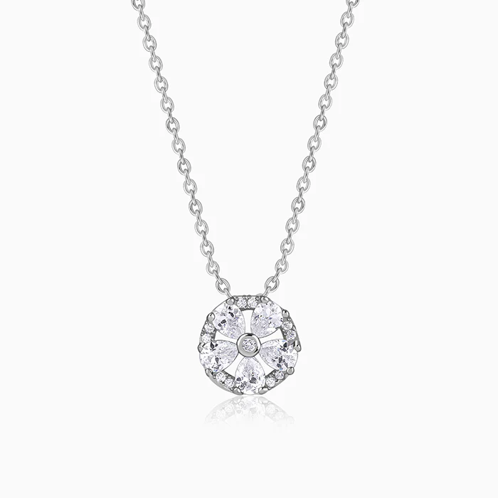 Silver Pure Orbit Pendant with Link Chain