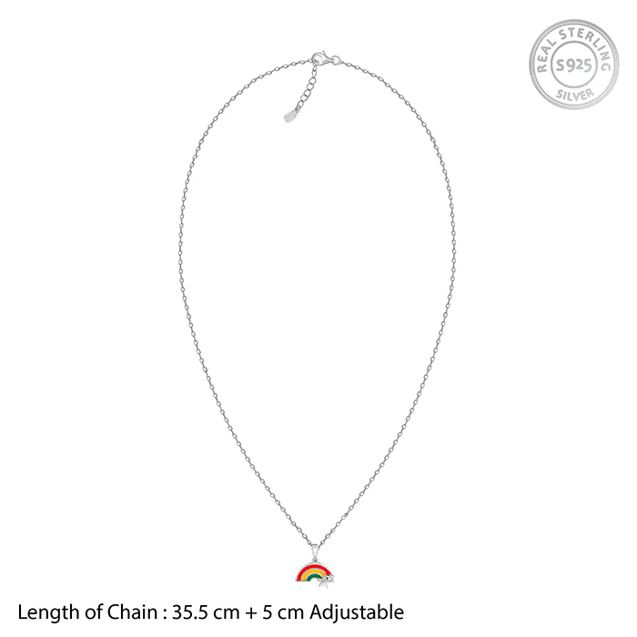 Silver Rainbow Hug Kids Pendant With Link Chain - Image 6