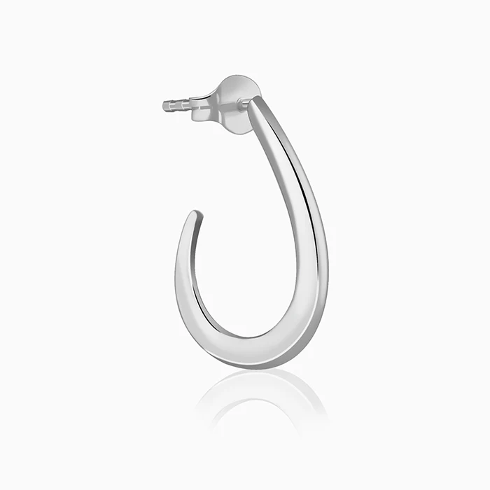 Silver Ray J Hoop Earrings - Image 4