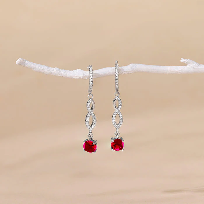 Silver Red Rebe Earrings - Image 2