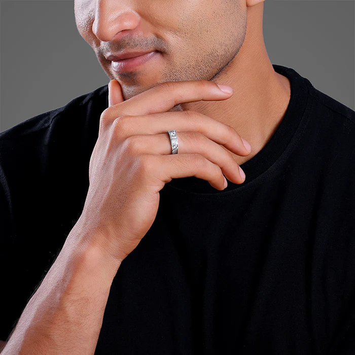 Silver Rockstar Ring For Him - Image 3