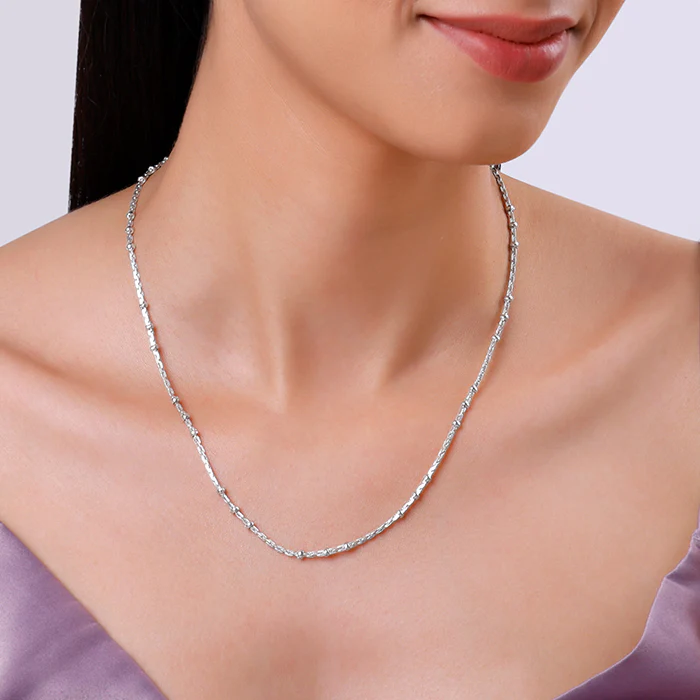 Silver Beaded Rope Chain - Image 3