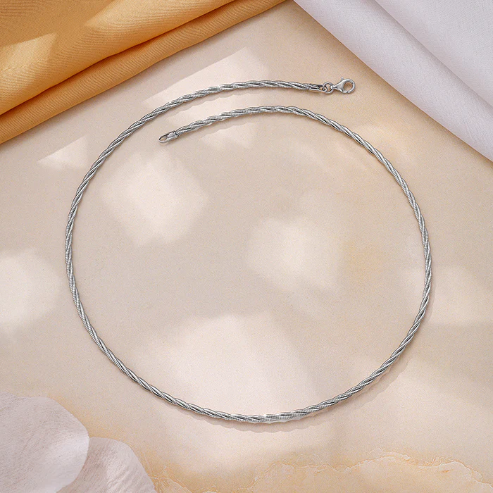 Silver Rope Hasli Necklace - Image 2