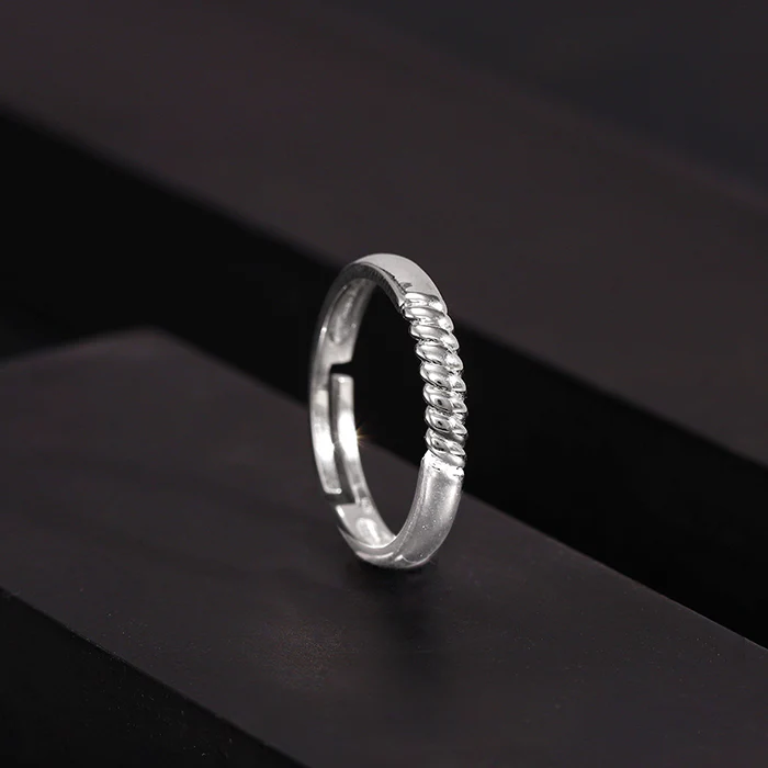 Silver Rope Ring for Him - Image 2