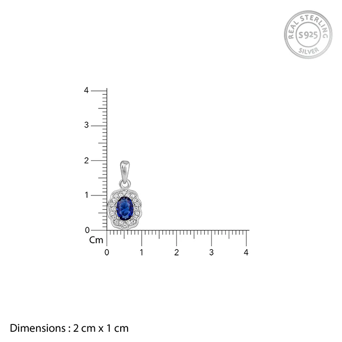 Silver Royal Halo Pendant with Link Chain - Image 5