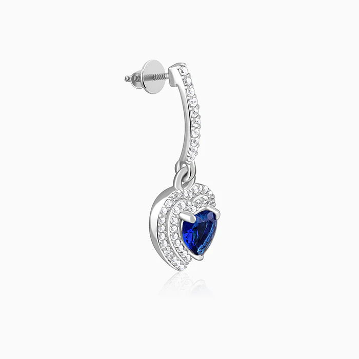 Silver Royal Heart Earrings - Image 4