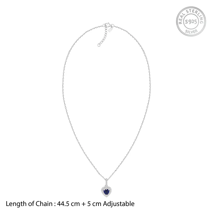 Silver Royal Heart Pendant With Link Chain - Image 6
