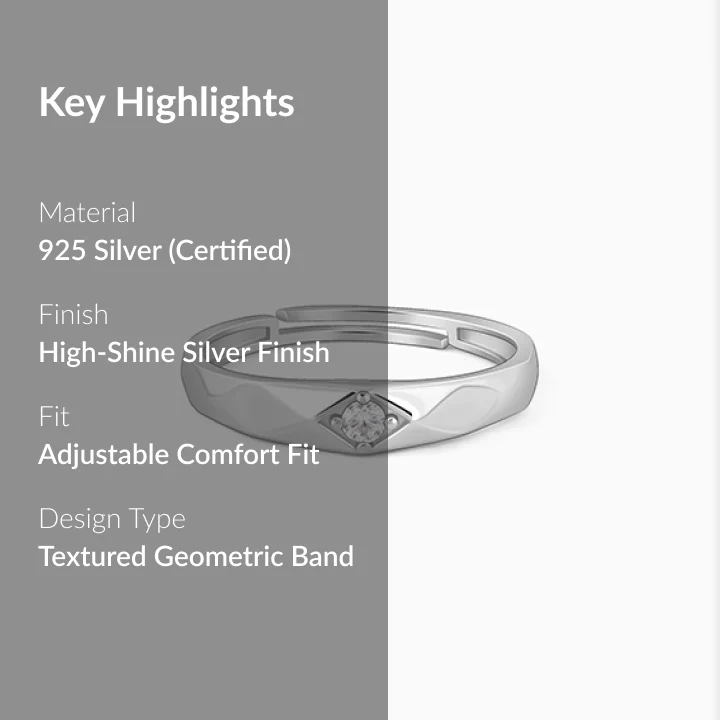Silver Rugged Ring For Him - Image 2