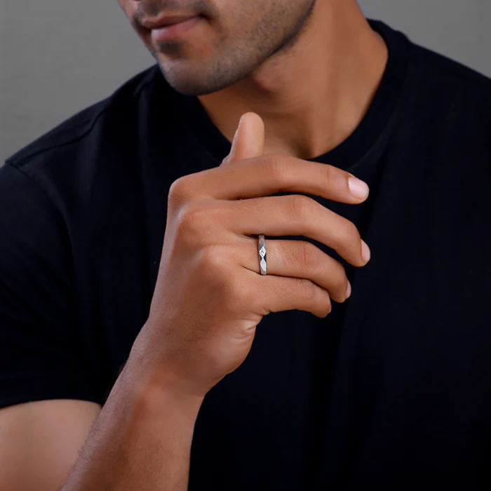 Silver Rugged Ring For Him - Image 4