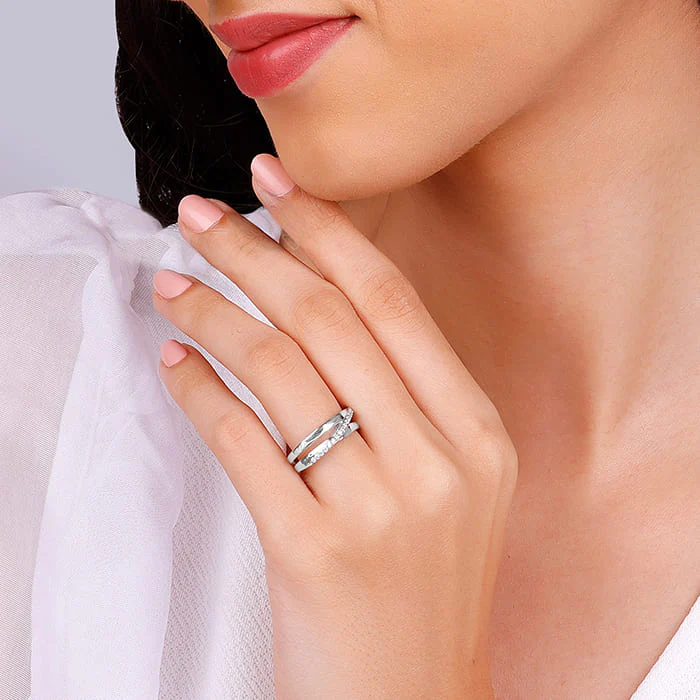 Silver Layered Sash Ring - Image 3