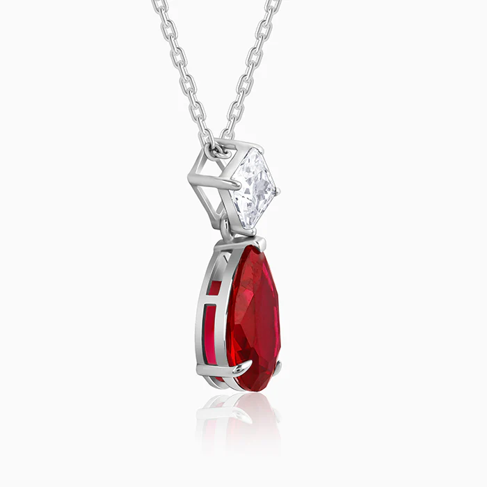 Silver Scarlet Drop Pendant With Link Chain - Image 4
