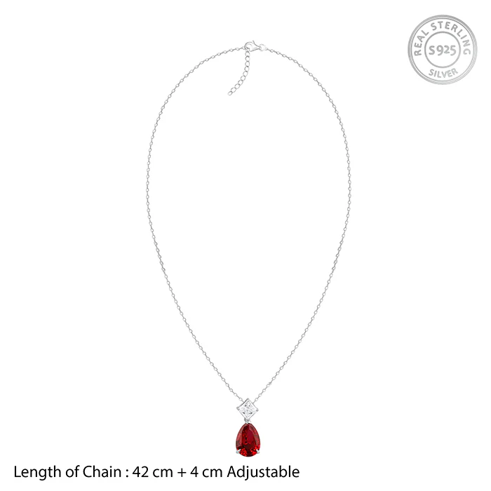 Silver Scarlet Drop Pendant With Link Chain - Image 6