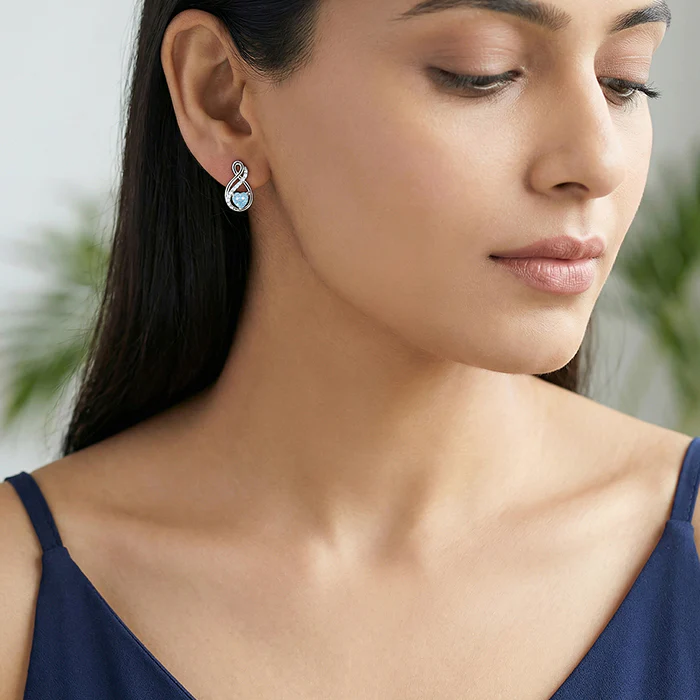 Silver Sea of Love Earrings - Image 3