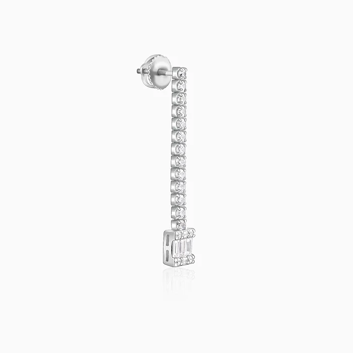 Silver Shine Line Earrings - Image 4