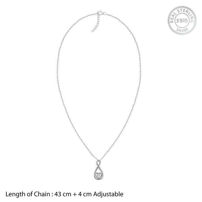 Silver Showing Love Pendant With Link Chain - Image 5